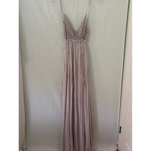 Wishlist Womens Maxi Dress M Lavender Lace V Neck Sleeveless Formal Wedding‎